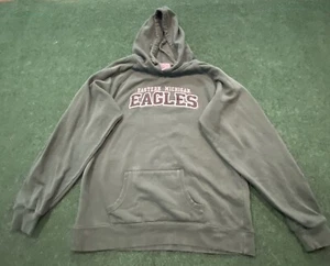 Vintage Eastern Michigan University Eagles Green Pullover Hoodie Mens XXL - Picture 1 of 11