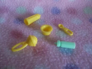Barbie Doll Baby Nursery Rattle Spoon Bowl & Bottles #5 Piece Accessory New! - Picture 1 of 2