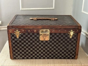 Louis Vuitton Rare Hat Box Trunk Damier Canvas French Suitcase Luggage - Picture 1 of 23