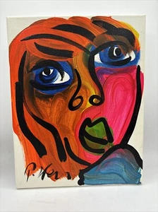 Peter Keil Abstract Art Color Canvas Painting 14 X 11 German Artist - Picture 1 of 6