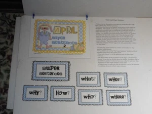 Easter April Super Sentences Write-On Wipe-Off Flip Booklet 2 Laminated New Cute - Picture 1 of 12