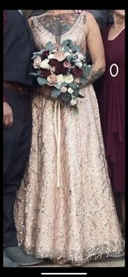 Розовое золото блестками свадебное платье - Изображение 1 из 4