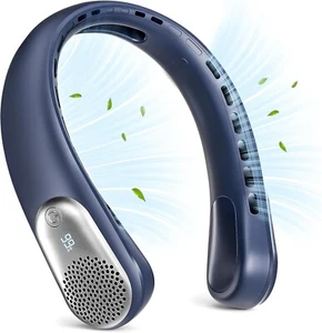 Neck Fan, LED Display USB Rechargeable Portable Fan,360° Cooling Bladeless Perso - Picture 1 of 7