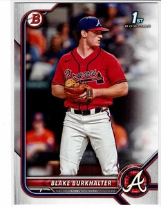Blake Burkhalter Atlanta Braves 2022 Bowman Draft 1st Bowman - Picture 1 of 3