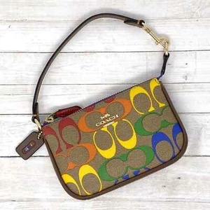 Coach Nolita 15 Purse In Rainbow Signature Canvas Khaki Multi C9941 New With Tag - Picture 1 of 7