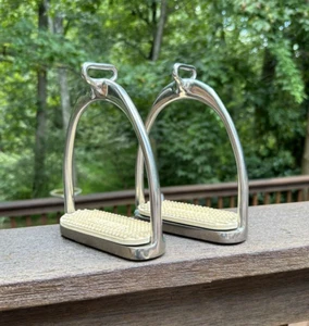 Pair Herm Sprenger Offset Eye Fillis Stainless Steel Stirrup Irons 5" - Picture 1 of 6