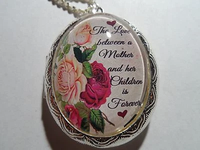 SILVER PLATED (PINK) VICTORIAN THE LOVE BETWEEN A MOTHER AND CHILDREN  LOCKET - Image 1 of 4