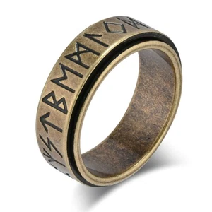 Men Viking Norse Nordic Ring Stainless Steel Anxiety Ring Fidget ADHD Band Gift - Picture 1 of 25