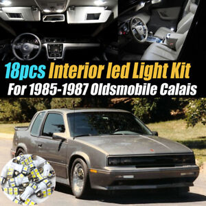 18Pc Super White Car Interior LED Light Bulb Kit for 1985-1987 Oldsmobile Calais