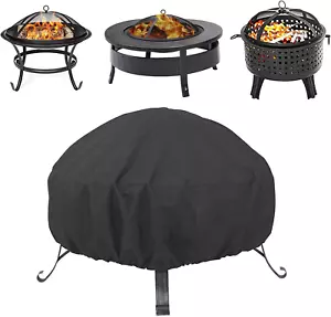 Fire Pit Cover round for Fire Pit 22- 34 Inch, Waterproof Outdoor Firepit Cover - Picture 1 of 12
