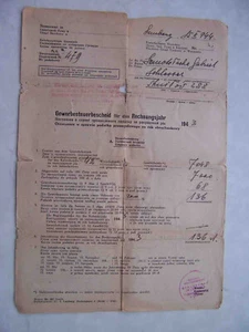Occupation of UKRAINE 1944 Galicia, RARE WWII tax document, LVOV sity. - Picture 1 of 6