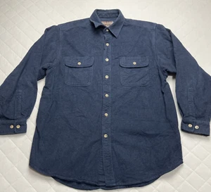 Moose Creek Chamois Shirt Men’s Large Blue Button Front Thick Shirt Outdoor - Picture 1 of 7