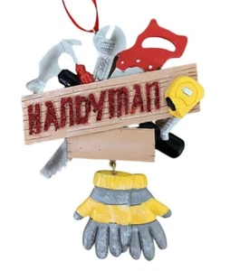 Kurt Adler Handyman Ornament Saw hammer wrench gloves tape Multi color 4in - Picture 1 of 4