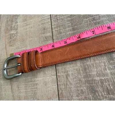  Cinturón de cuero genuino marrón Isd & Taylor hebilla plateada 5 agujeros talla S - C3 Foto 1 de 4