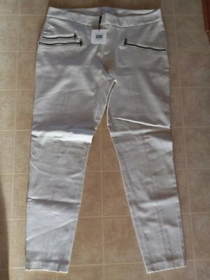 Calvin Klein 米色修身紧身踝裤 12 码全新带标签 — 第 1/4 张图片