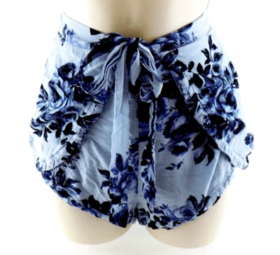 Pantalones Cortos Kendall & Kylie Envolventes Damas Junior Talla M Azul Floral Ligeros Foto 1 de 4