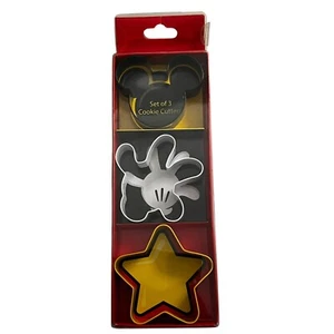 Disney Parks Topolino Tagliabiscotti Set Metallo Orecchie Mano Stella Nuovo - Foto 1 di 6
