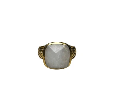 Satya White Moonstone Daydreams Yellow Gold Ring Size 7 - Image 1 of 4
