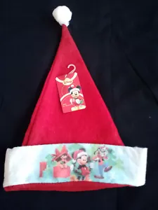 Natale Disney Topolino, Pippo e Plutone Rosso CAPPELLO BABBO NATALE circa 11" - Foto 1 di 3
