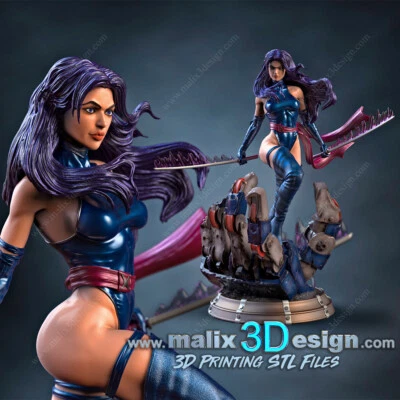 X-Men Psylocke resina modelo kit sin pintar impresión 3d Foto 1 de 4