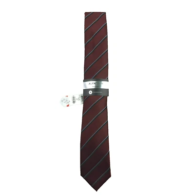 Alfani Men's Clarkson Stripe Tie Burgundy Slim Neck Tie - Image 1 of 4