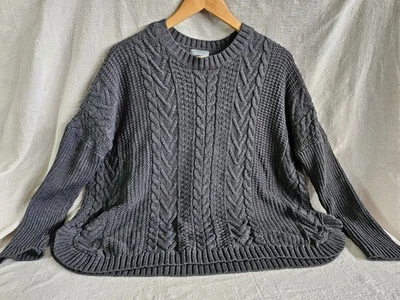 Joseph A qu'est-ce que c'est seda? Suéter de punto gris oscuro con hombros caídos. Pequeño Foto 1 de 4