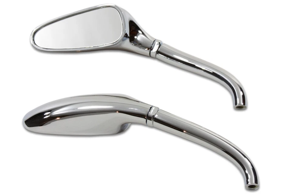 Набор зеркал в 3D-стиле с круглыми стержнями хром подходит для Harley Davidson - Изображение 1 из 1