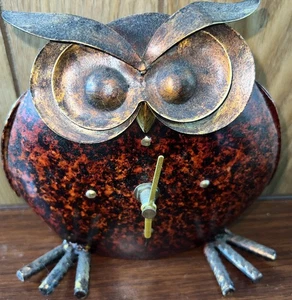 Metall Kunst Skulptur Eule Innenraum Garten Deko gelb 6” x 7” ungetestet 🍀 - Bild 1 von 7