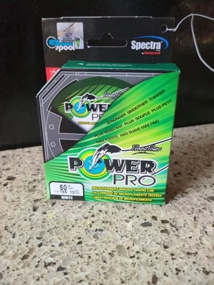 Плетеная леска Power Pro Spectra, тест 50 фунтов, 150 ярдов, белая - Изображение 1 из 4