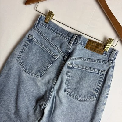 Pantalones de mezclilla vintage limitados demasiado tiro medio lavado niñas 14 años 90 Y2K desteñidos J1 Foto 1 de 4