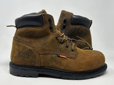 "Botas impermeables WORX Red Wing para hombre 5606 Truss 6"" punta de acero marrón talla 12M" Foto 1 de 4
