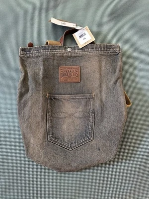 Mochila de cuero vaquero Japón envejecido vintage lavada doble RRL rara nueva Foto 1 de 4