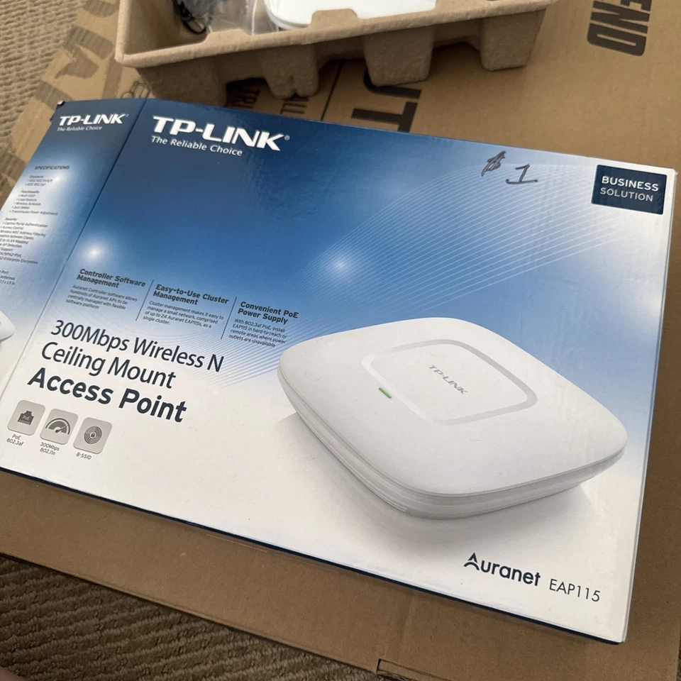 TP-Link 300Mbps Wireless N Ceiling Mount Access Point EAP115 Auranet Controller - Image 1 of 4