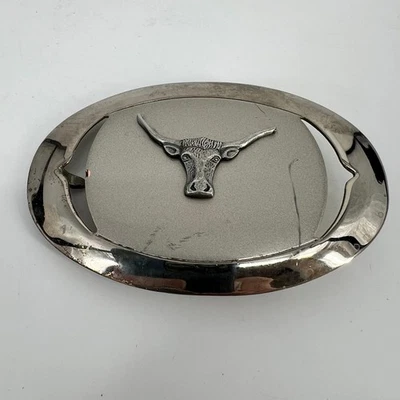 Longhorn Níquel Plata Hebilla de Cinturón por Justin Belt Co Talla Única Unisex Western  Foto 1 de 4
