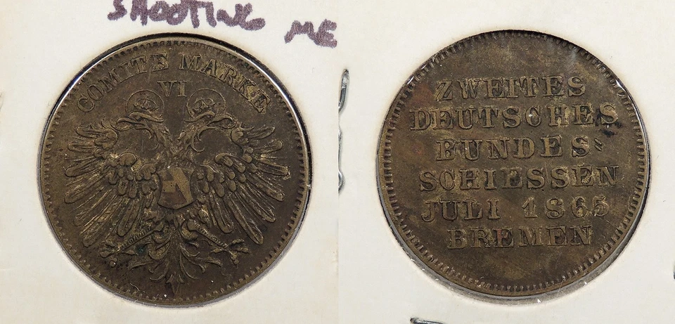 GERMAN STATES Bremen 1865 July 22mm Shooting Medal #WC101871 - Image 1 of 1