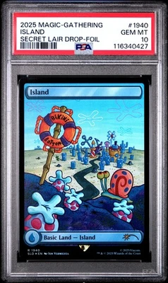 Spongebob X Magic the Gathering Secret Lair Drop Series #1940 Island Foil PSA 10 - Image 1 of 2