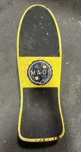 Vintage Maui & Sons Printed Yellow Kicktail Surf Machine Skateboard 30” - Picture 1 of 12