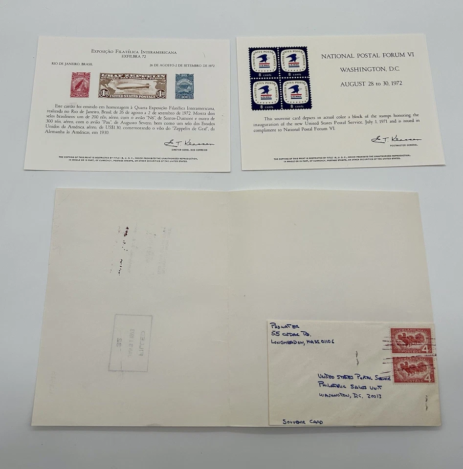 Lot 1972 USPS Philatelic Souvenir Cards National Postal Forum Munich Olympics - Image 1 of 4