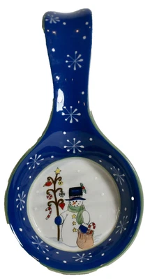 TODAY'S LIVING 9,5" CERAMICA NATALE PUPAZZO DI NEVE CUCCHIAIO POGGIA MADE IN CHINA - Immagine 1 di 4