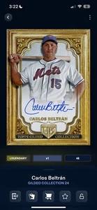 Topps Bunt 25 Digital - Legendary Carlos Beltran Gold Gilded Auto Cc48 - Bild 1 von 1