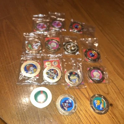 Lote de 14 monedas de metal caramelo Super Mario Wonderball Frankford Foto 1 de 4