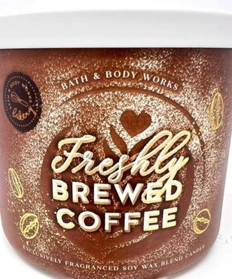 Bath & Body Works café recién hecho vela perfumada de 3 mechas grande 14,5 oz NUEVO Foto 1 de 2