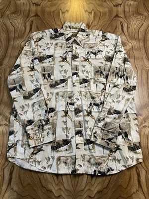 Vintage Natural Issue Hunting Button-Up Shirt Dog/Pheasant Print Size Large - Image 1 of 4