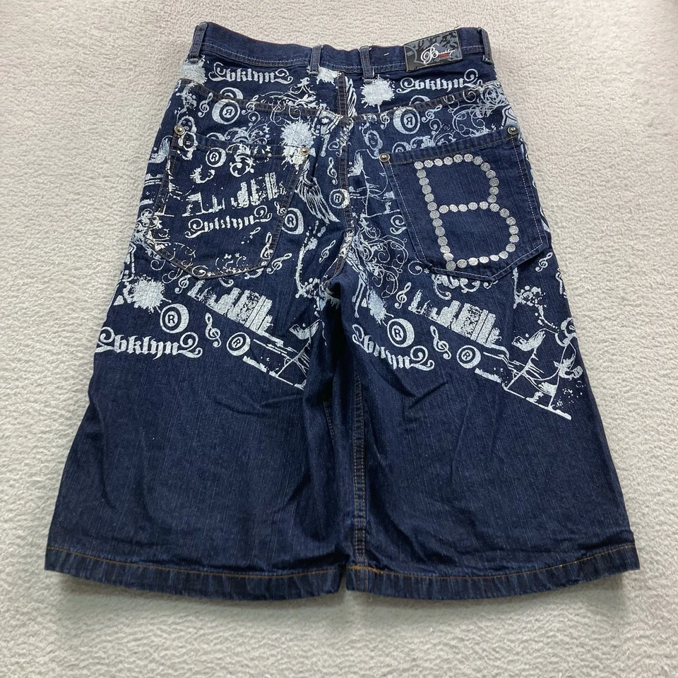 Pantalones Cortos De Colección Brooklyn Xpress Denim Para Hombres 34 Azul Suelto Hip Hop Y2K Foto 1 de 4