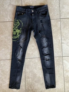 Philipp Plein Illegal Fight Club Skull Straight Jeans Herren Größe 30 - Bild 1 von 12