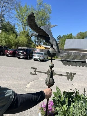 Antique Vintage Classic Copper Eagle Weathervane 3D With Stand Primitive Display - Image 1 of 4