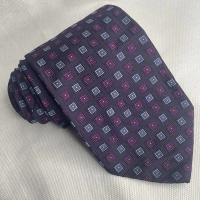 Corbata Brooks Brothers Makers Pura Seda Púrpura Rosa Cuadrada Gruesa Texturizada Italia Foto 1 de 4