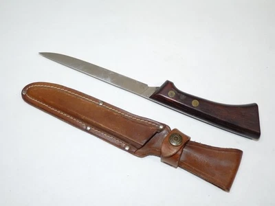 CUCHILLO DE COLECCIÓN Western Cutlery y funda de cuero S-W766 E EE. UU. Foto 1 de 4
