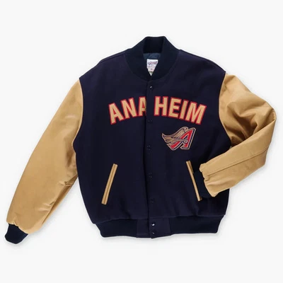 Chaqueta Universitaria Vintage MLB Anaheim Angels Años 90 Los Angeles Halos Cuero Lana (L) Foto 1 de 4
