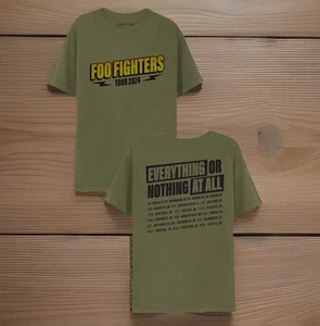 FOO FIGHTERS T-Shirt Adult Unisex Small Green 2024 Everything Or Nothing Tour - Picture 1 of 6